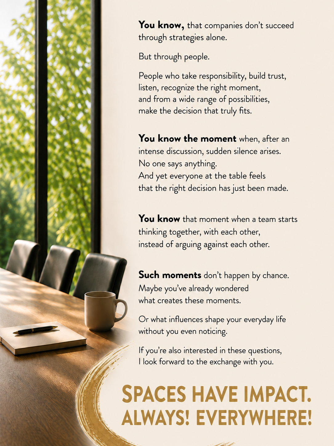 Meeting room – When the Space Takes a Seat at the Table