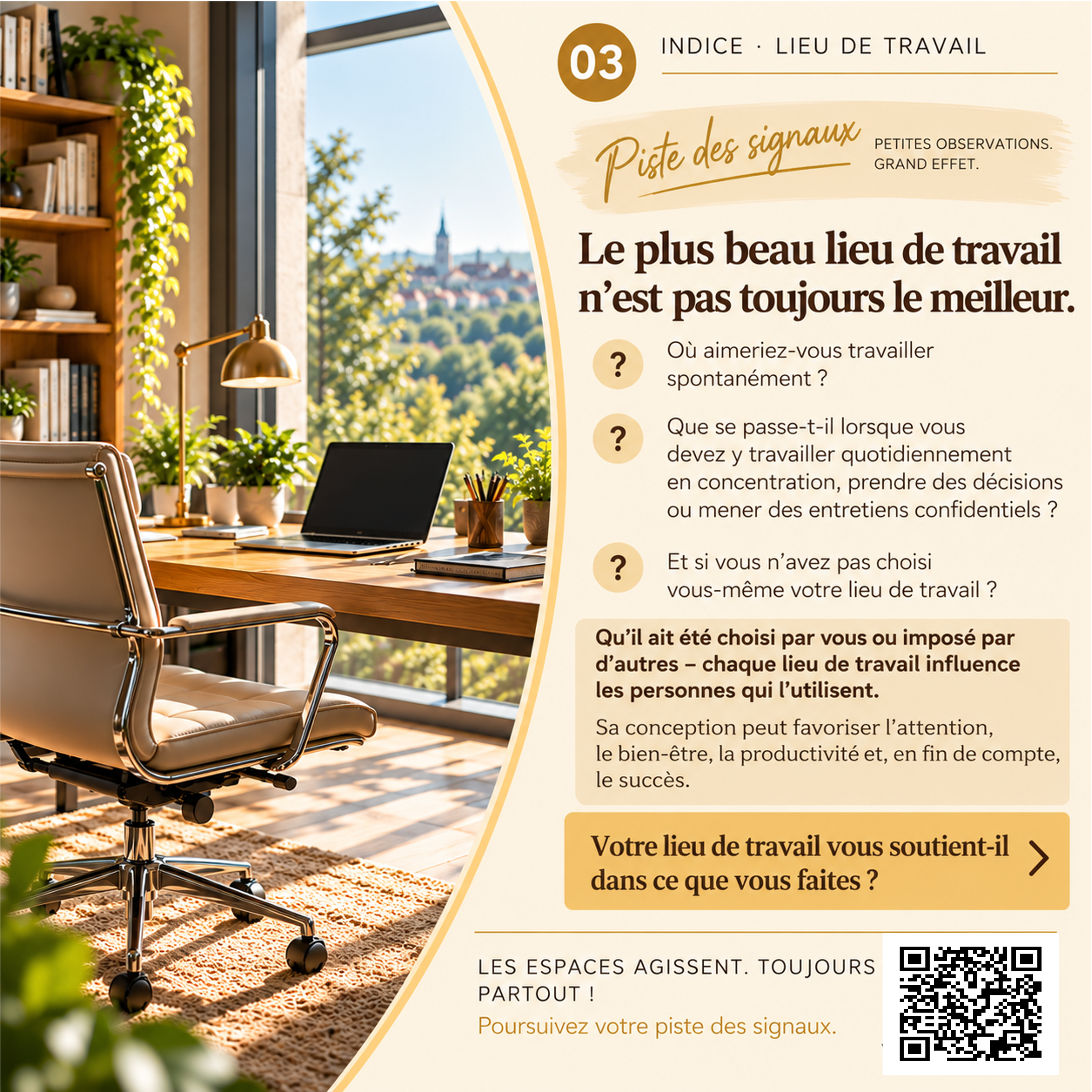 Indice 03 – Poste de travail : le plus bel espace de travail n'est pas toujours le meilleur